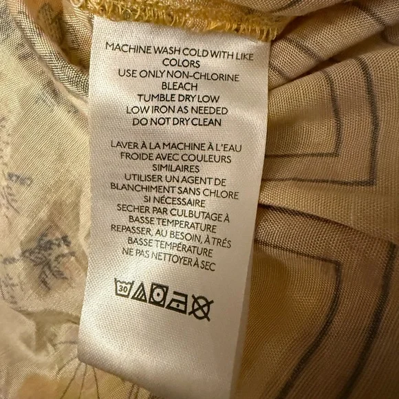 NWT Urban Outfitters Womens Gardenia Souvenir Florida Button Down Shirt Yellow M - Picture 9 of 10